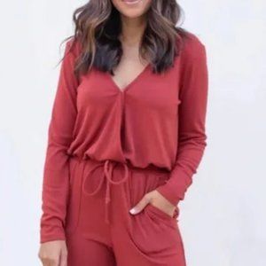 Gibsonlook - NEW!!!!! Surplice Wrap Soft Luxe Jogger Jumpsuit